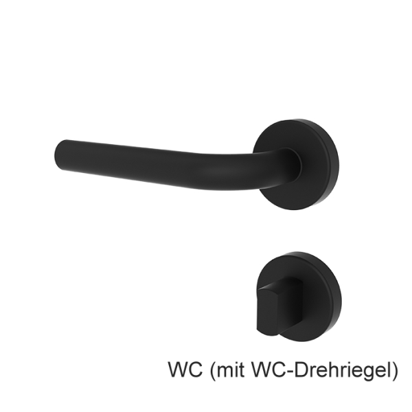 Türgriff JUIST mattschwarz mit runden Rosetten