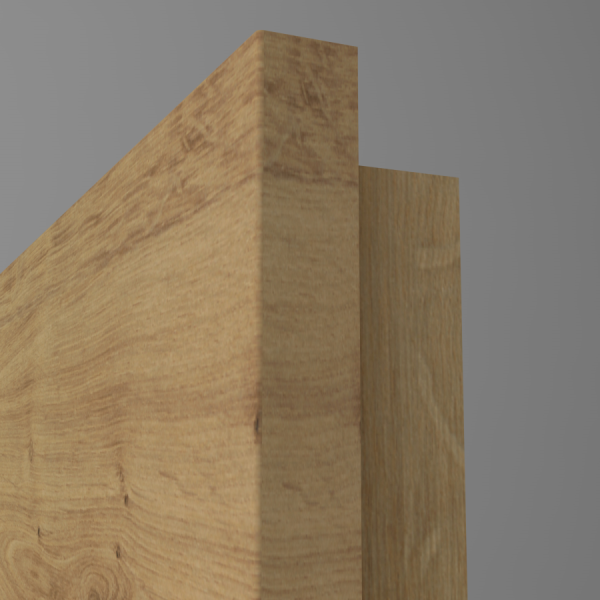 Tür CPL Eiche astig quer mit Designkante