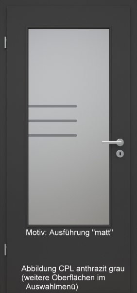 Tür mit Glasmotiv Sand 28 auf grauem Glas