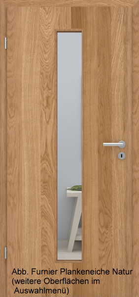 Tür Furnier PLANKENEICHE mit Lichtausschnitt LA008/M