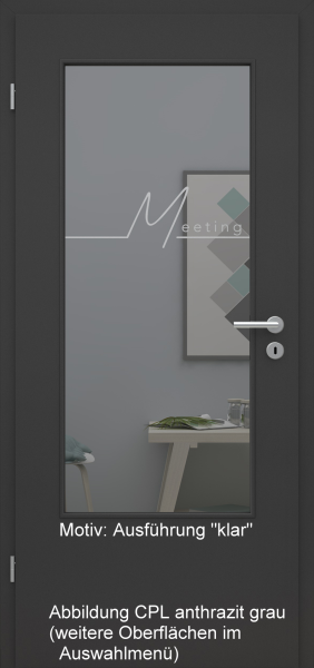 Tür mit Glasmotiv Sand 83 auf grauem Glas