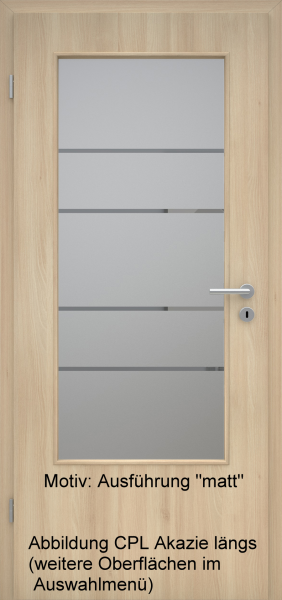 Tür mit Glasmotiv Sand 29 auf grauem Glas