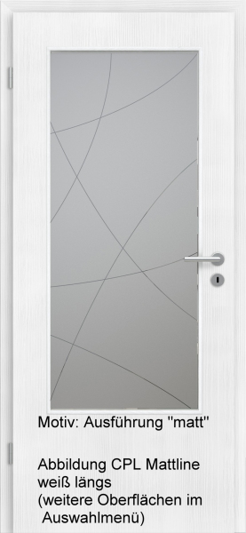 Tür mit Glasmotiv Sand 90 auf grauem Glas