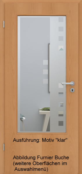 Tür Eckkante mit Glasmotiv Sand 8 auf weißem Glas