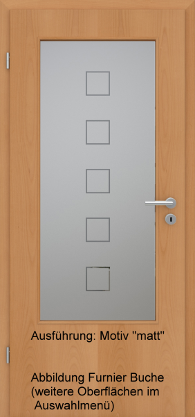 Tür Eckkante mit Glasmotiv Sand 12 auf grauem Glas