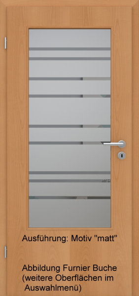 Tür Eckkante mit Glasmotiv Sand 89 auf grauem Glas