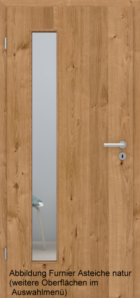Tür Furnier Asteiche mit Lichtausschnitt LA008/BS
