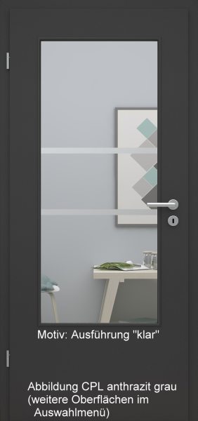 Tür mit Glasmotiv Sand 41 auf weißem Glas