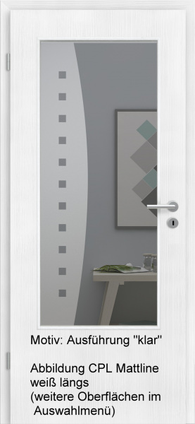 Tür mit Glasmotiv Sand 9 auf grauem Glas