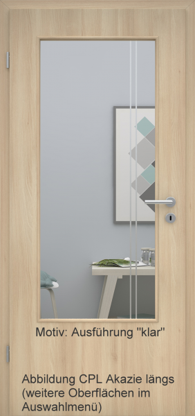 Tür mit Glasmotiv Sand 23 auf weißem Glas