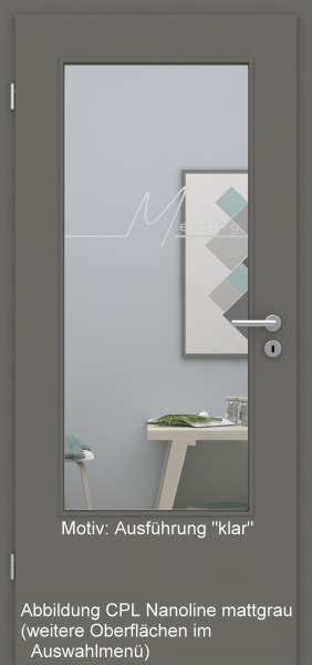 Tür mit Glasmotiv Sand 83 auf weißem Glas