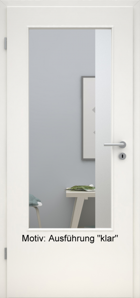 Tür mit Glasmotiv Sand 95 auf weißem Glas