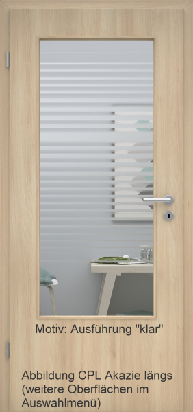 Tür mit Glasmotiv Sand 80 auf weißem Glas