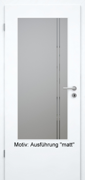 Tür mit Glasmotiv Sand 23 auf grauem Glas