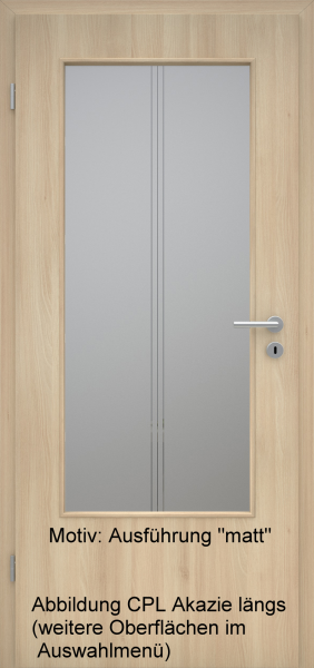 Tür mit Glasmotiv Sand 82 auf grauem Glas