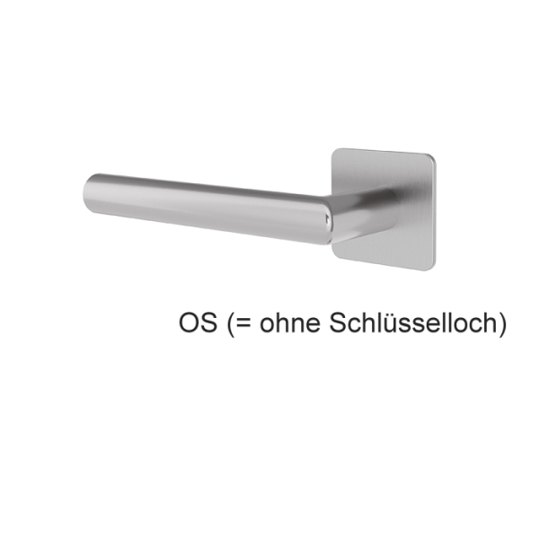 Türgriff BALTRUM Edelstahl mit eckigen Flach-Rosetten