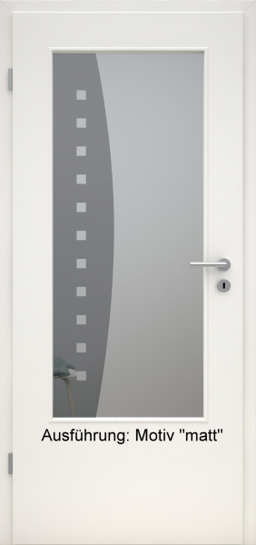 Tür mit Glasmotiv Sand 9 auf grauem Glas