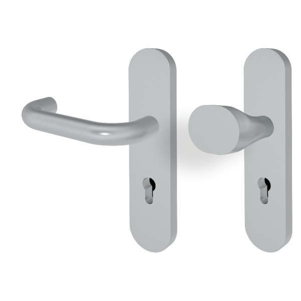 Schutzbeschlag BORKUM Edelstahl / Langschild gerundet