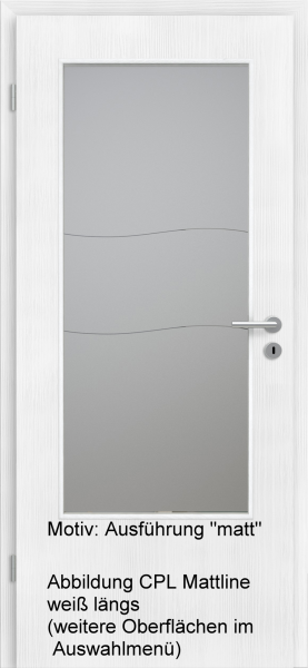 Tür mit Glasmotiv Sand 86 auf grauem Glas